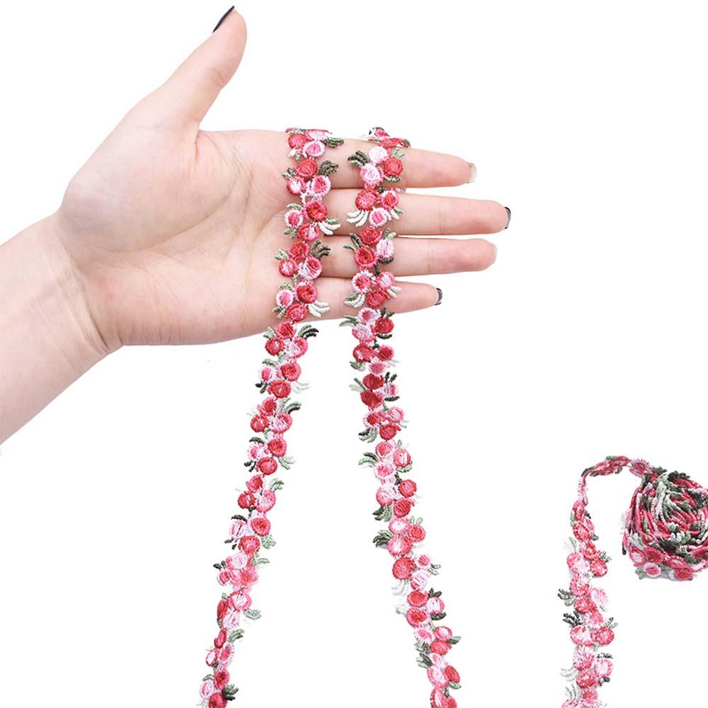 Cuộn Dây Ren Thêu Hoa Bằng Polyester Dài 2 Yards