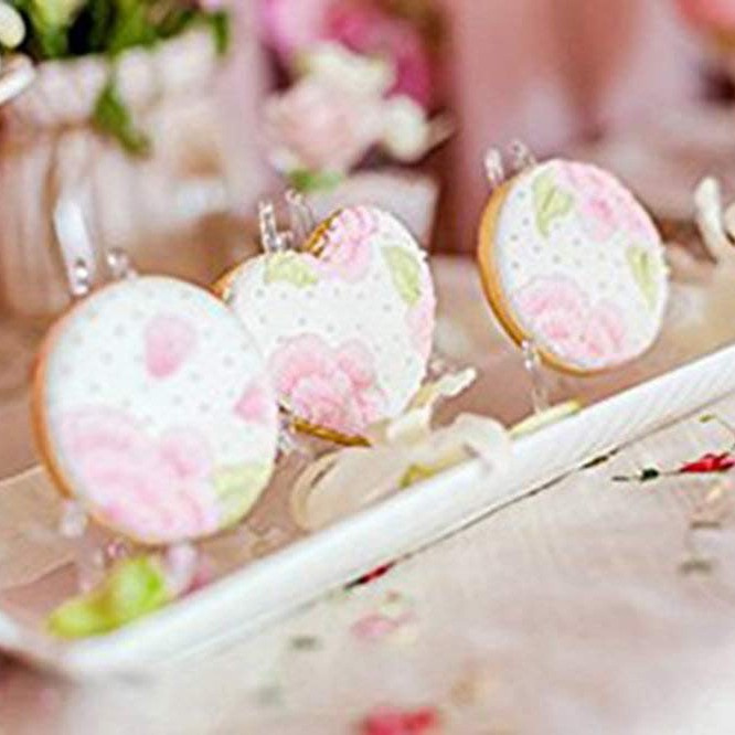 Set 24 Giá Đỡ Trưng Bày Bánh Quy Bằng Nhựa Trong Suốt 3 Inch