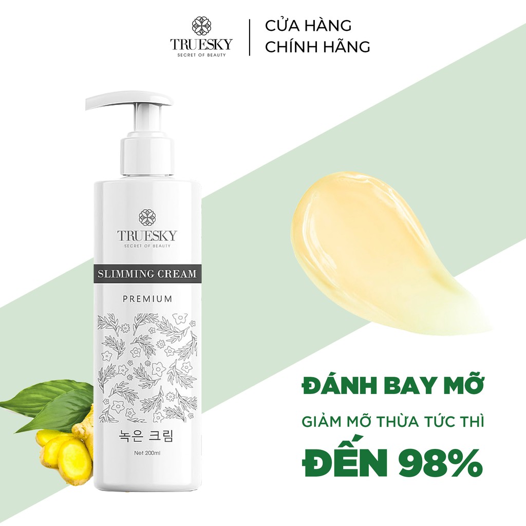 Kem tan mỡ bụng cấp tốc Truesky Premium chính hãng chiết xuất quế gừng phiên bản cao cấp giúp đốt cháy mỡ nhanh 200ml