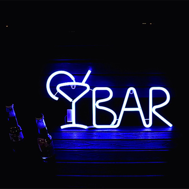 SPMH Juice Letter BAR Neon Lamp Creative LED Night Light Bar Wall Hanging Ornaments