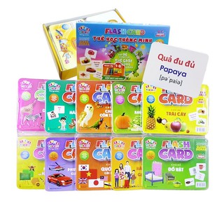 Bộ thẻ học thông minh 20 chủ đề song ngữ loại to 296 thẻ học