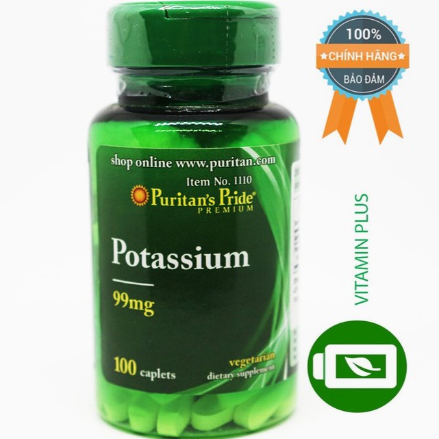 Viên uống Hạn chế hoa mắt, chóng mặt, choáng váng đầu bổ sung Kali Puritan's Pride Potassium Citrate 100 viên | BigBuy360 - bigbuy360.vn
