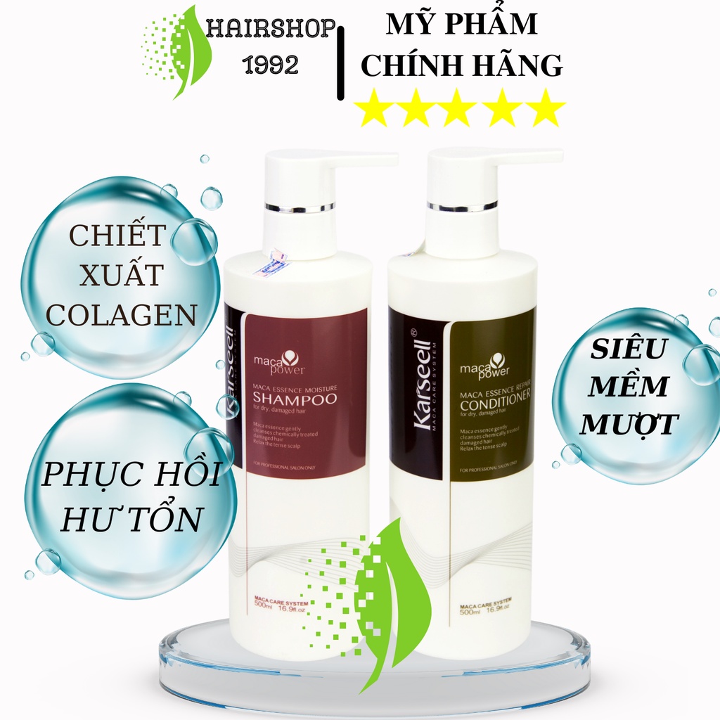 Cặp dầu gội dầu xả KARSEELL Phục hồi tóc hư tổn tái tạo cấu trúc tóc – siêu mềm mượt|bộ dầu gội xả 500ml * 2