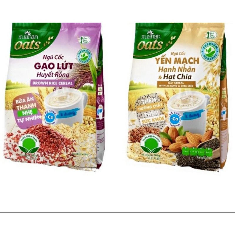 Combo NC Gạo Lứt Huyết Rồng 400gr và Yến mạch hạnh nhân hạt chia