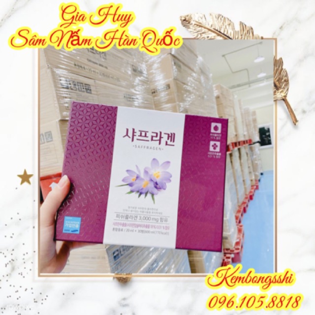 [HÀNG MỚI VỀ] Nước Uống Nhụy Hoa Nghệ Tây Saffron Collagen 3000mg 30 Chai