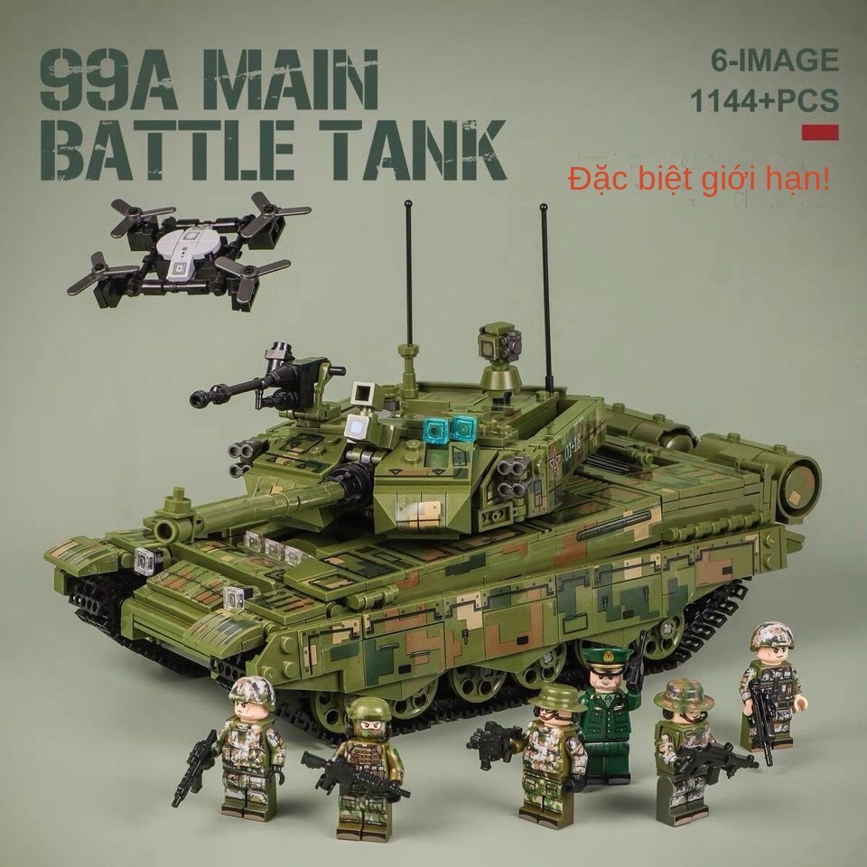♟✤✽Tương thích với các khối xây dựng LEGO câu đố cậu bé lắp ráp mô hình xe tăng câu đố trò chơi xếp hình quân sự hạt nhỏ