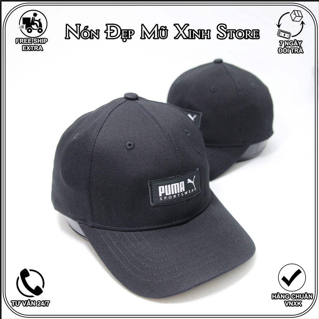 Nón kế thể thao Puma pm10 chất cotton phối lưới cao cấp, phom đứng thể thao nam tính đẳng cấp Nón free size