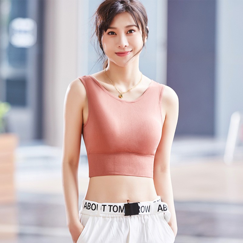 Áo Bra thể thao Croptop một mảnh đệm may liền bo chun siêu co dãn 5008 | BigBuy360 - bigbuy360.vn