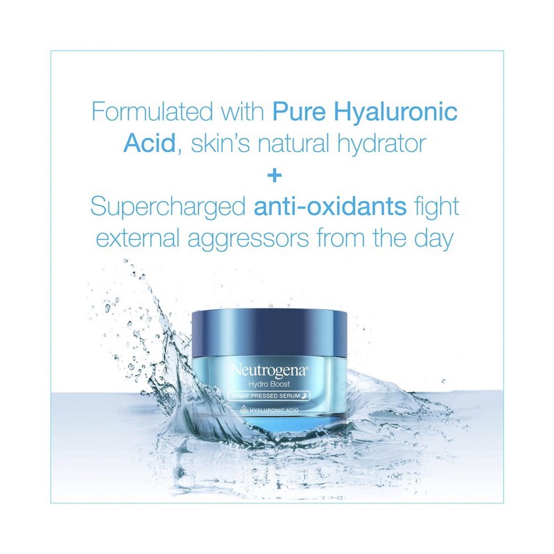 Tinh chất dưỡng ẩm da ban đêm Neutrogena Hydro Boost Night Pressed Serum 48g Hàng Mỹ