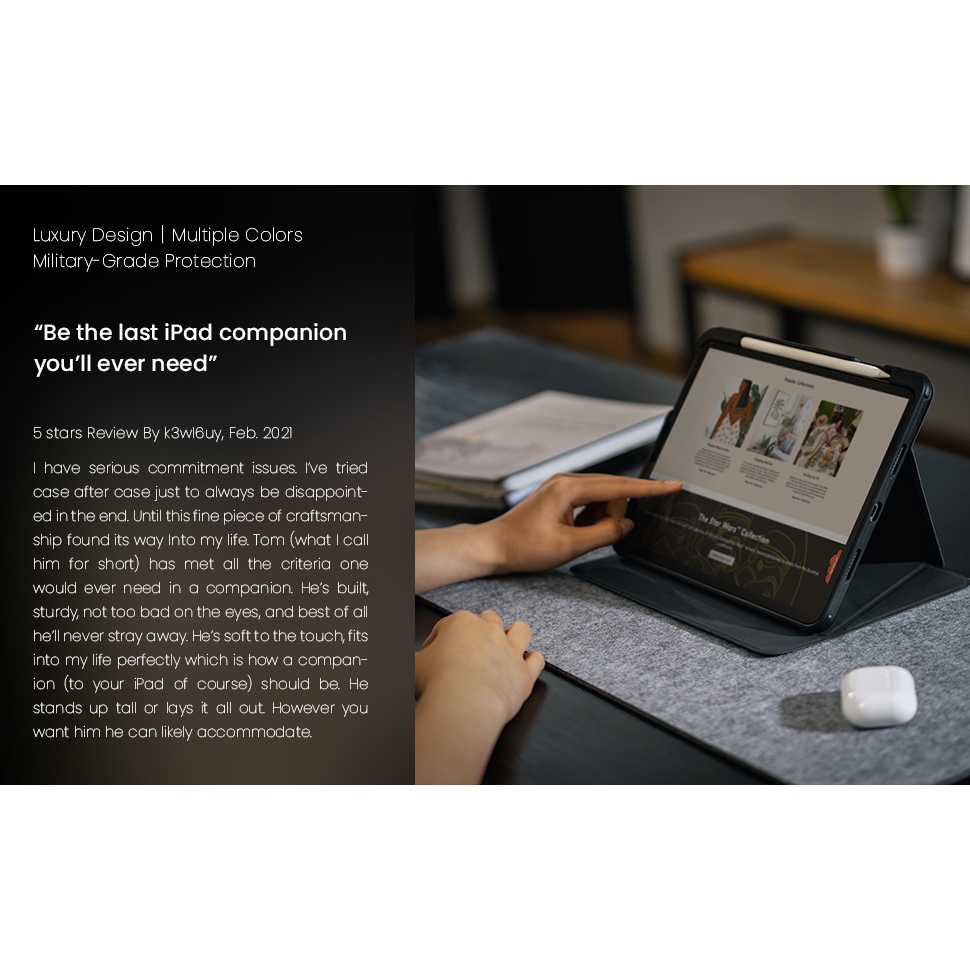 Bao Da Tomtoc iPad Pro 11" M2/M1/2020 Vertical Case