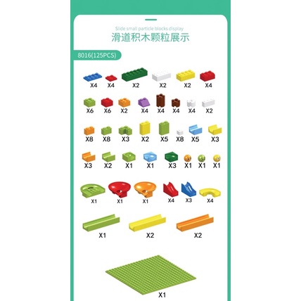 Bộ đồ chơi lắp ráp máng trượt thả bi sáng tạo 206 chi tiết, đồ chơi thông minh cho bé