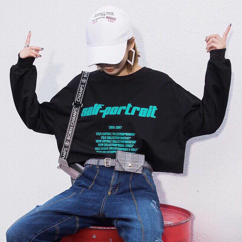 Áo Thun Tay Dài Form Croptop In SALF-PORTRAIT Cực Chất TTSL0151