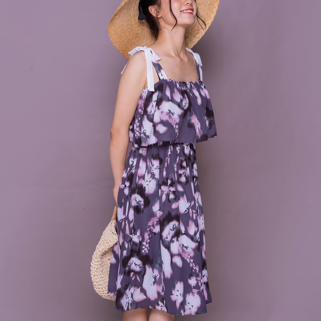 Đầm voan 2 dây dáng xòe TKFASHION DK994