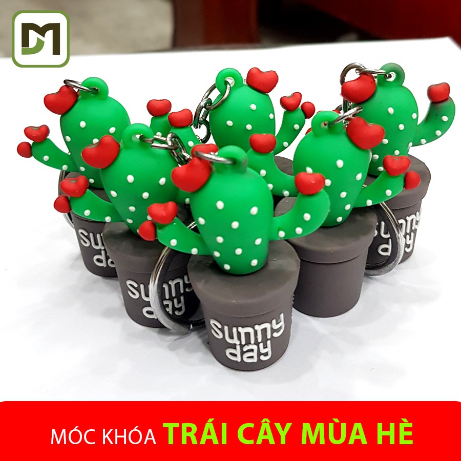 BST Móc khóa trái cây màu hè sầu riêng, bơ, cà rốt, dâu đỏ, xương rồng dễ thương nhựa cao cấp