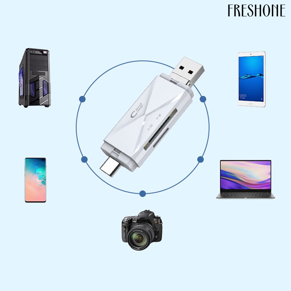 Đầu Đọc Thẻ Nhớ 4 Trong 1 USB 2.0 2 Khe Cắm OTG Micro-SD / TF Cho Điện Thoại | BigBuy360 - bigbuy360.vn
