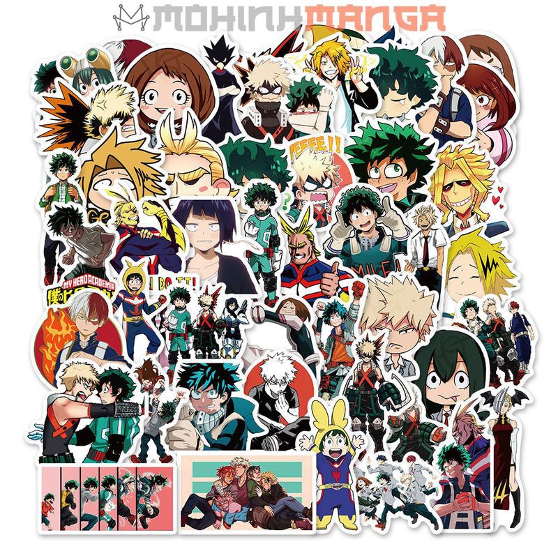 Sticker My Hero Academia miếng dán decal Học viện siêu anh hùng chống nước hình dán Midoriya Bakugou Todoroki All Might