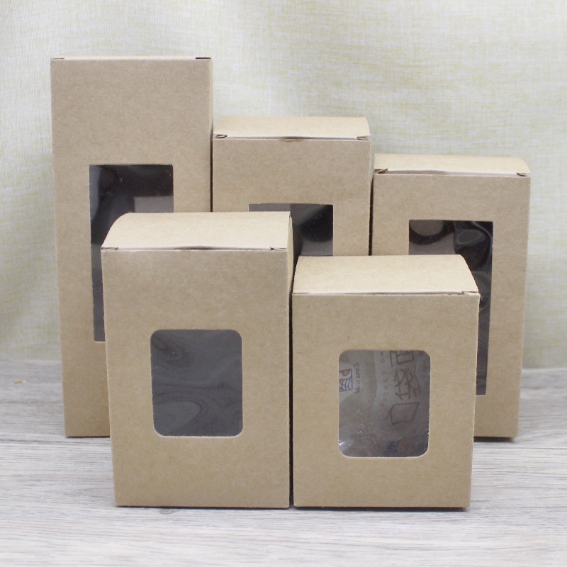 Set 10 Hộp Giấy Kraft 6cm/7cm/8cm/9cm Dùng Để Gói Quà / Bảo Quản Bánh Kẹo / Đồ Dùng