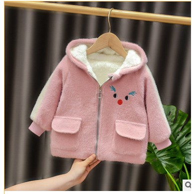 áo khoác dạ lót lông dày ấm cho bé gái 2021