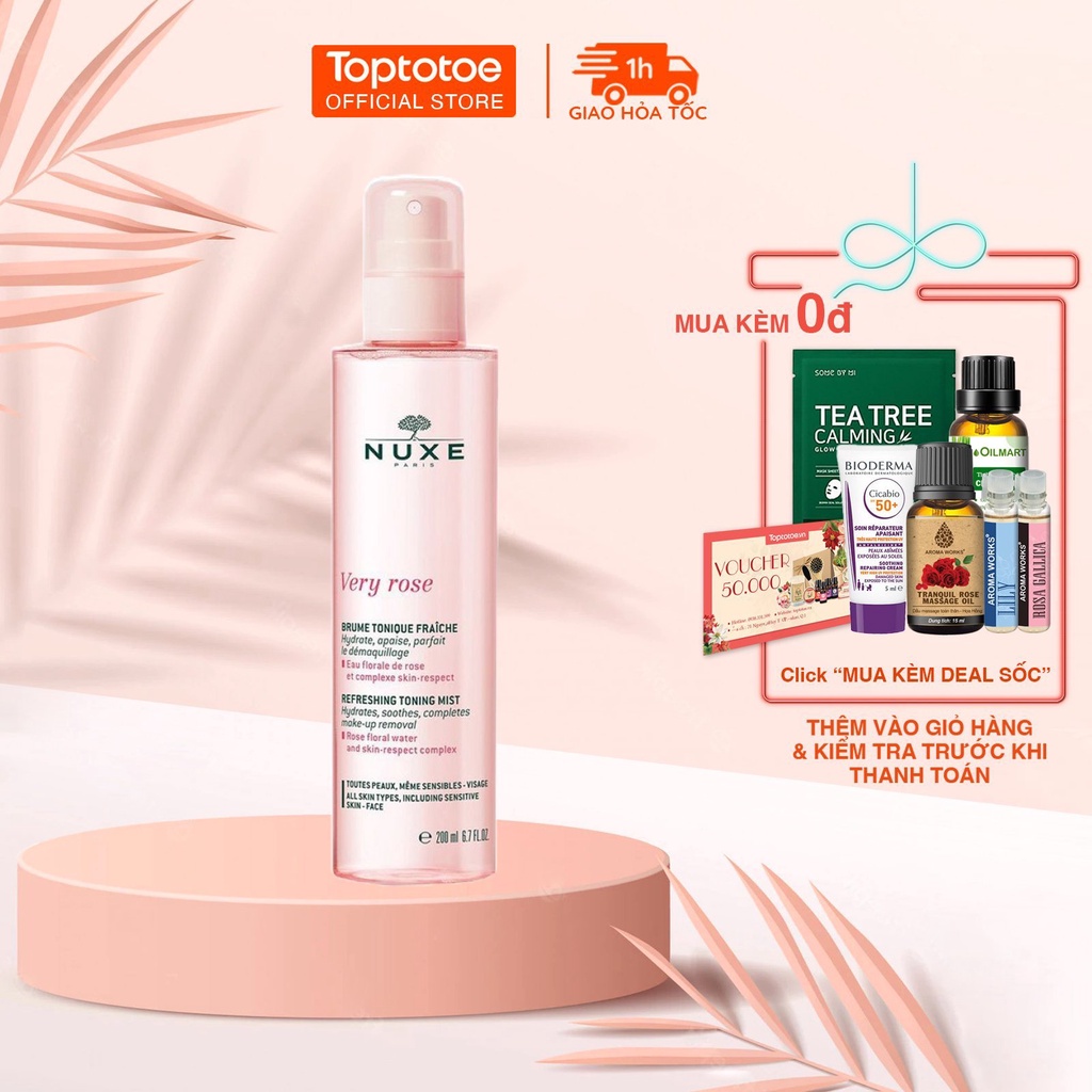 Xịt Khoáng Dưỡng Ẩm Từ Hoa Hồng Nuxe Very Rose Refreshing Toning Mist 200ml