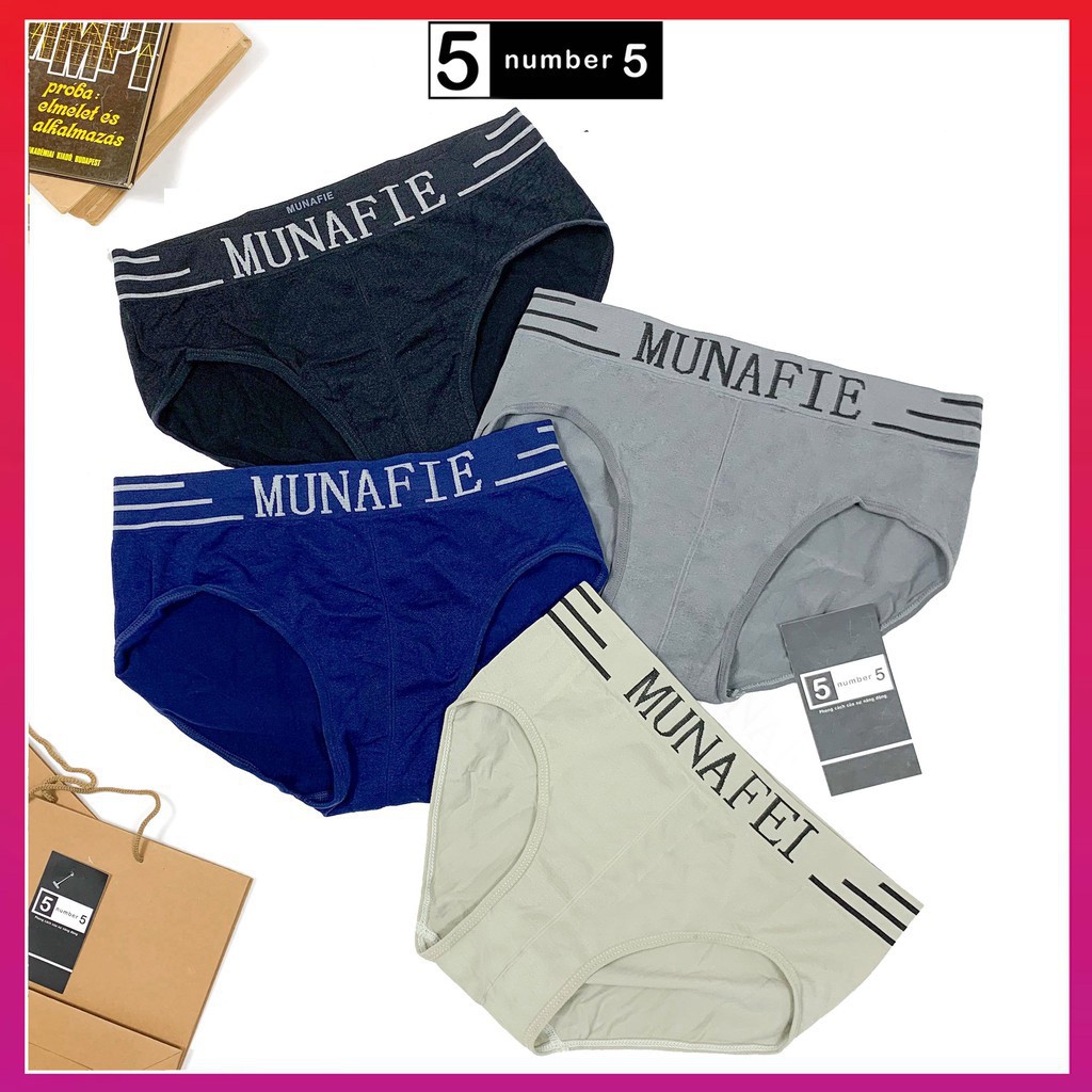 Quần Lót Tam Giác Munafie Siêu hot Chất Co Giãn 4 Chiều Mỗi Quần một Túi Zip đẳng cấp NUMBER5 56 2