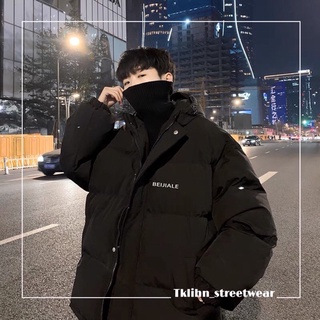 Tklihn áo khoác phao unisex dáng rộng thiết kế basic 2021