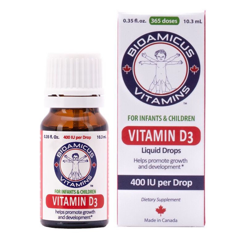 Bioamicus Vitamin D3 - Bổ Sung Vitamin D3 Giúp Phát Triển Xương, Răng Ở Trẻ - Canada