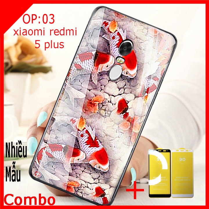 Combo Ốp lưng Kính 3D Xiaomi Redmi 5 Plus Sang trọng (TẶNG KÈM 1 kính cường lực full màn hình )