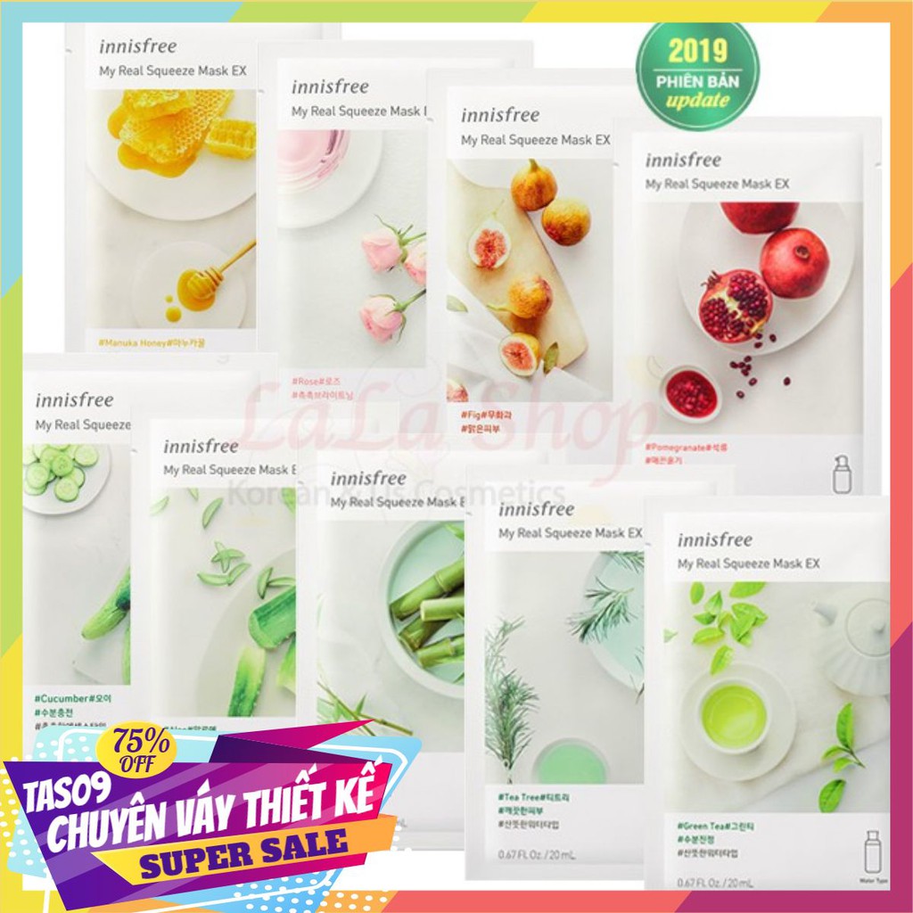 [ shopdua68 ] Combo 10  Mặt nạ Innisfree My Real Squeeze Mask