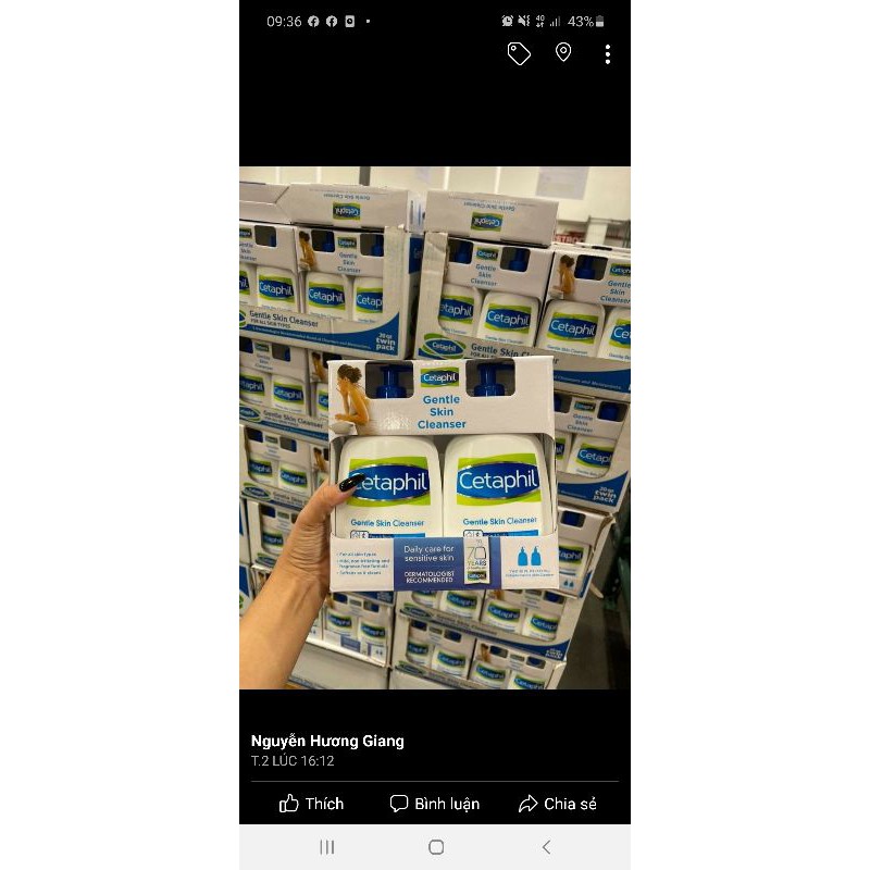 sữa rửa mặt cetaphil 591ml (có bill)