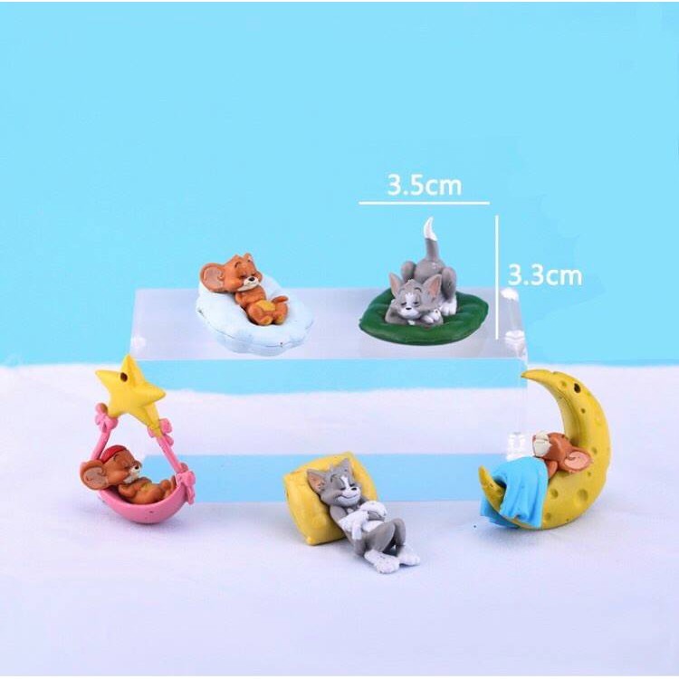 Set 5 mô hình nhân vật hoạt hình Tom-Jerry đáng yêu trang trí bánh_Rap