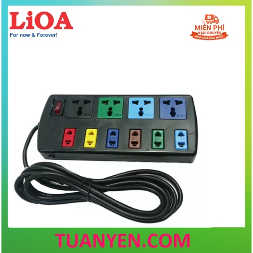 Ổ cắm điện 10 lỗ đa năng (6 lỗ 2, 4 lỗ 3) Lioa 4D6S32/ 4D6S52