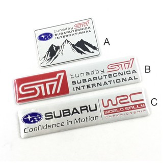 1 x Miếng Dán Logo SUBARU WRC Bằng Nhôm Trang Trí Thân Xe Hơi