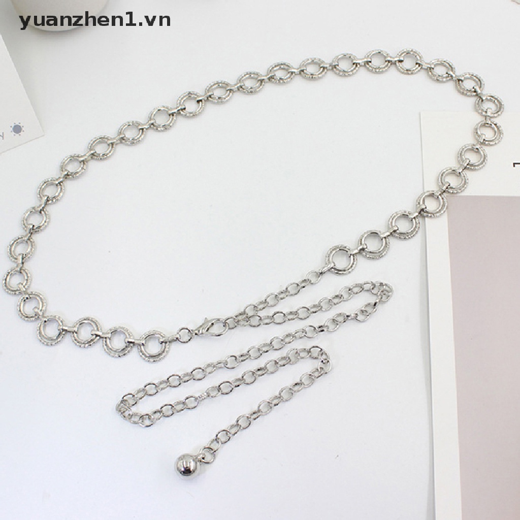 Thắt Lưng Dây Xích Kim Loại Mảnh Có Thể Điều Chỉnh Thời Trang Cho Nữ