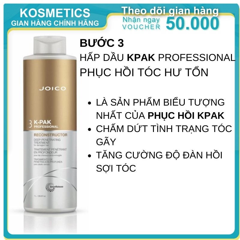 Bộ phục hồi tóc chuyên nghiệp JOICO KPAK PROFESSIONAL 1000ml x 4