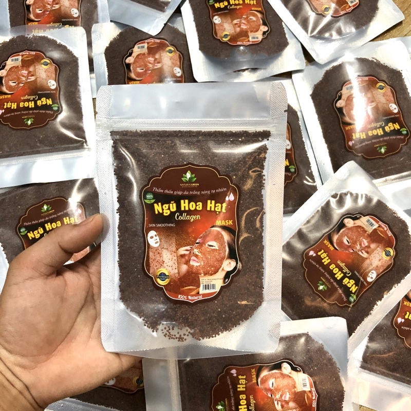 (100GR) Mặt Nạ Ngũ Hoa Hạt Nguyên Chất Đắp Mặt Nạ Dưỡng Da Trắng Mịn & Ngăn Ngừa Mụn,Hạt Đình Lịch,mặt nạ hạt ngũ hoa