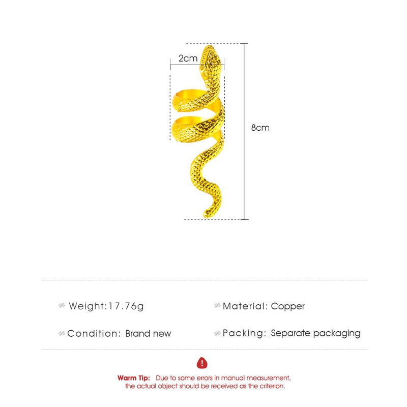 Nhẫn Kim Loại Hình Rắn Phong Cách retro Âu Mỹ Cá Tính Cho Nam