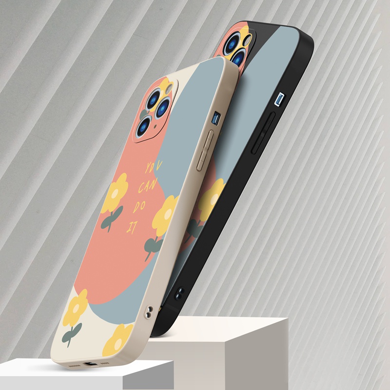 Ốp lưng iphone Ốp điện thoại Suntaiho silicon họa tiết hoa màu vàng cho iPhone 13 12 11 Pro Max X XR Xs Max 7 8 Plus 12mini 13mini