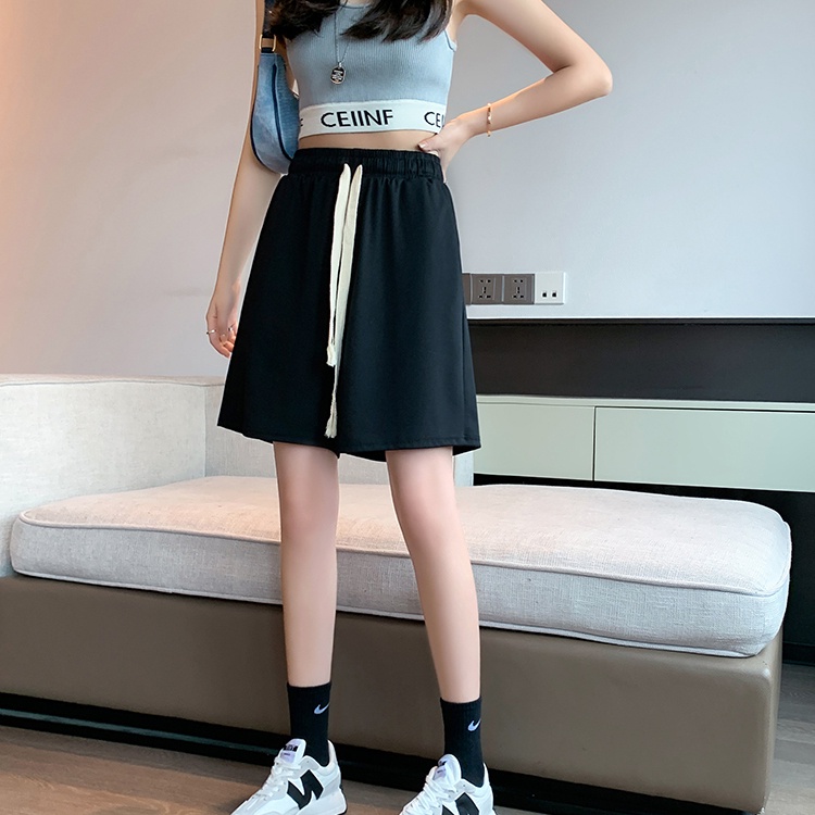 SUXI Quần ngắn ống rộng Lưng Cao Màu Sắc Thanh Lịch Cho Nữ