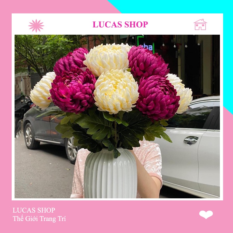 Hoa giả- hoa cúc đại đóa cao cấp trang trí nhà cửa, decor chụp ảnh Studio Bền, Đẹp, Tinh Tế