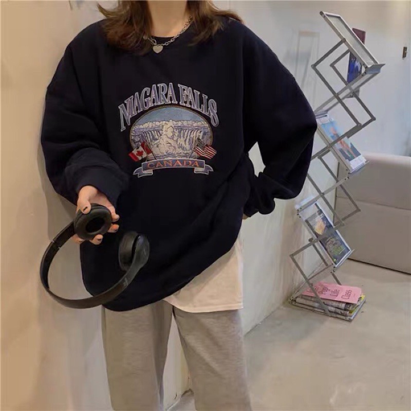 Áo Hoodie Nỉ Niagara Falls Unisex - [FREESHIP] - Sweater dài tay form rộng có mũ phong cách năng động cá tính Ulzzang | BigBuy360 - bigbuy360.vn