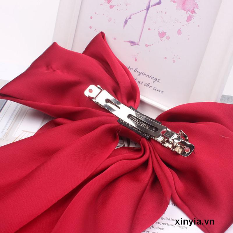 Kẹp Tóc Hình Nơ Đính Ngọc Trai Phong Cách Hàn Quốc Cho Bé Gái