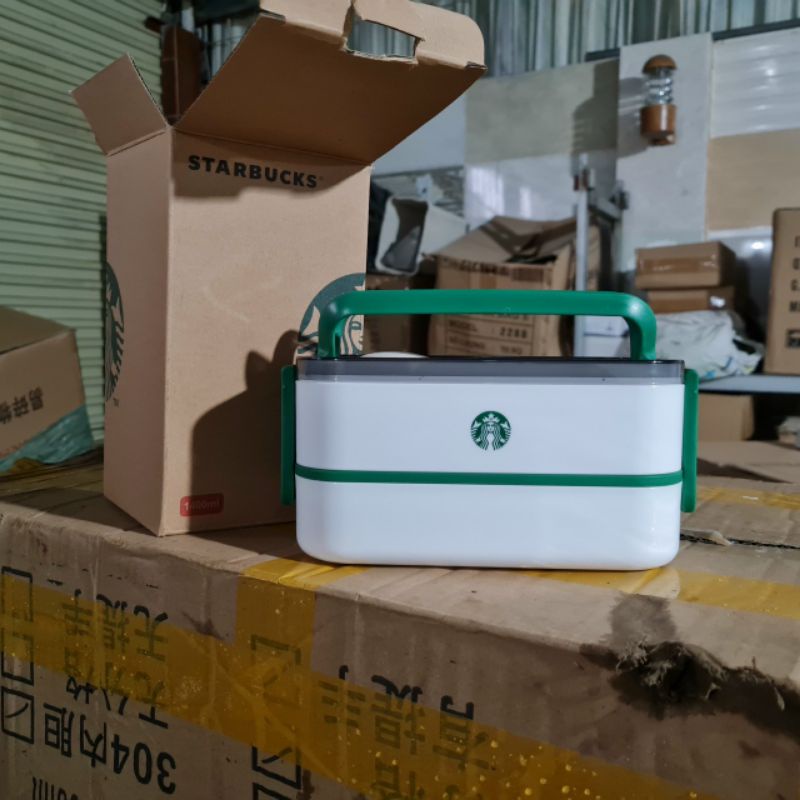Hộp cơm giữ nhiệt 2 tầng inox nữ thần STARBUCKS,,,