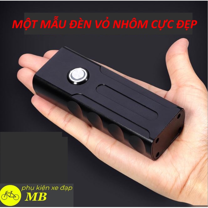 đèn xe đạp cao cấp nhất-đèn led siêu sáng 3 pha led vỏ nhôm nguyên khối pin trâu chống nước chống bụi bx3