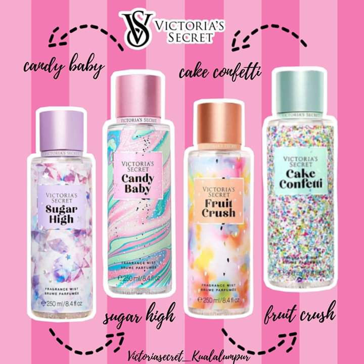 Nước hoa xịt toàn thân body mist VIC 250ml Candy, Sugar, Cake, Fruit, Amber - Khử mùi hôi cơ thể