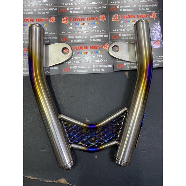 Cảng sau titan gr5 hiệu ptitanium cho honda yamaha exciter ex 150 winner v1 sonic ( titanium rear handle bar gtr sniper