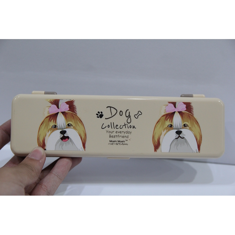 Hộp Bút Nhựa Moshi Moshi 134 - Mẫu 1 - Màu Kem - Moshi Moshi