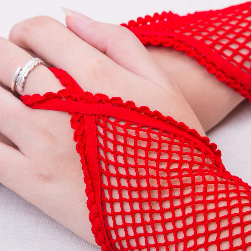 Găng Tay Lưới Hở Ngón Thời Trang Cho Nữ