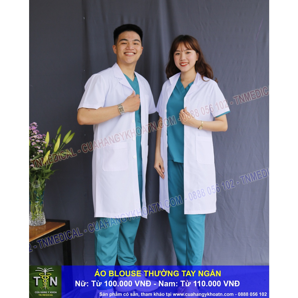 Áo Blouse  Vải Thường Cho Bác Sĩ, Dược Sĩ, Xét Nghiệm - Thương Hiệu TN Medical