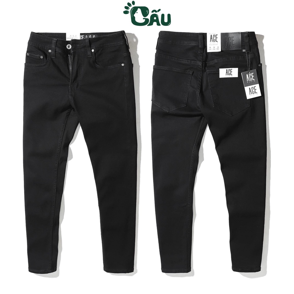Quần jean nam đen Men194 trơn & rách vải jeans bò cotton duck cao cấp mềm mịn, co dãn - form slim fit [có Bigsize]