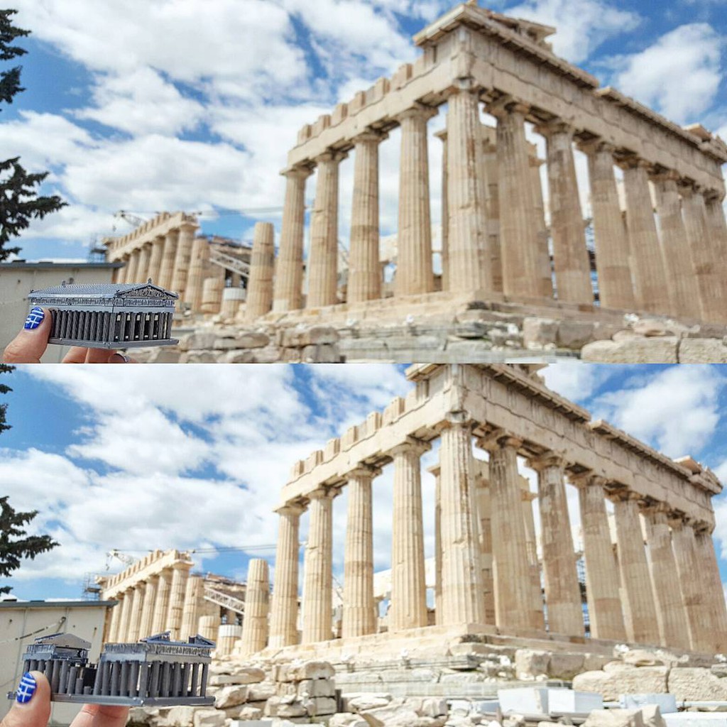 ♤♟₪Mô Hình Lắp Ghép 3D Kim Loại Tự Ráp Đền Parthenon Thần Athena Hy Lạp - Chưa Lắp